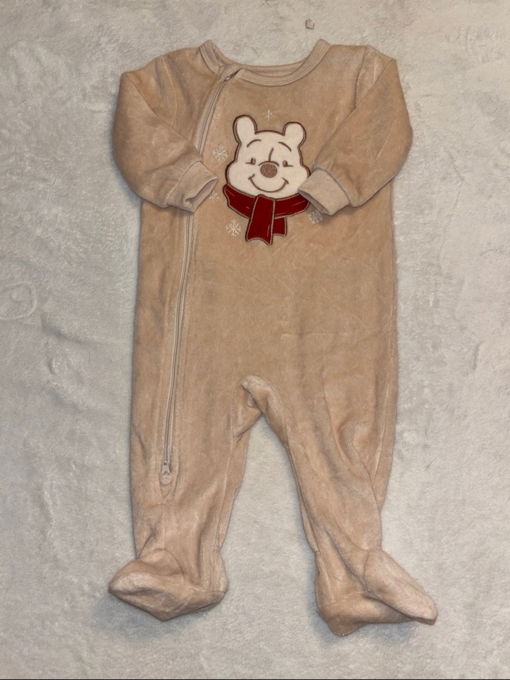 Disney Beige Baby Footed 6 month One-Piece footie - sleeper zip up